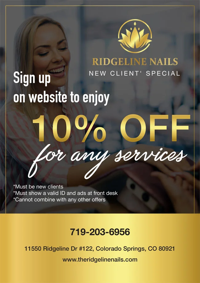 Nail Spa 80921 Ridgeline Nails of Colorado Springs, CO Gel Manicure